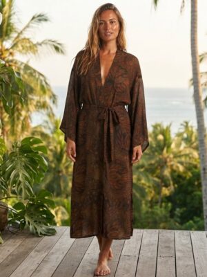 Pre-Order: Batak Earth Cotton Batik Kimono | Unisex Resort Wear